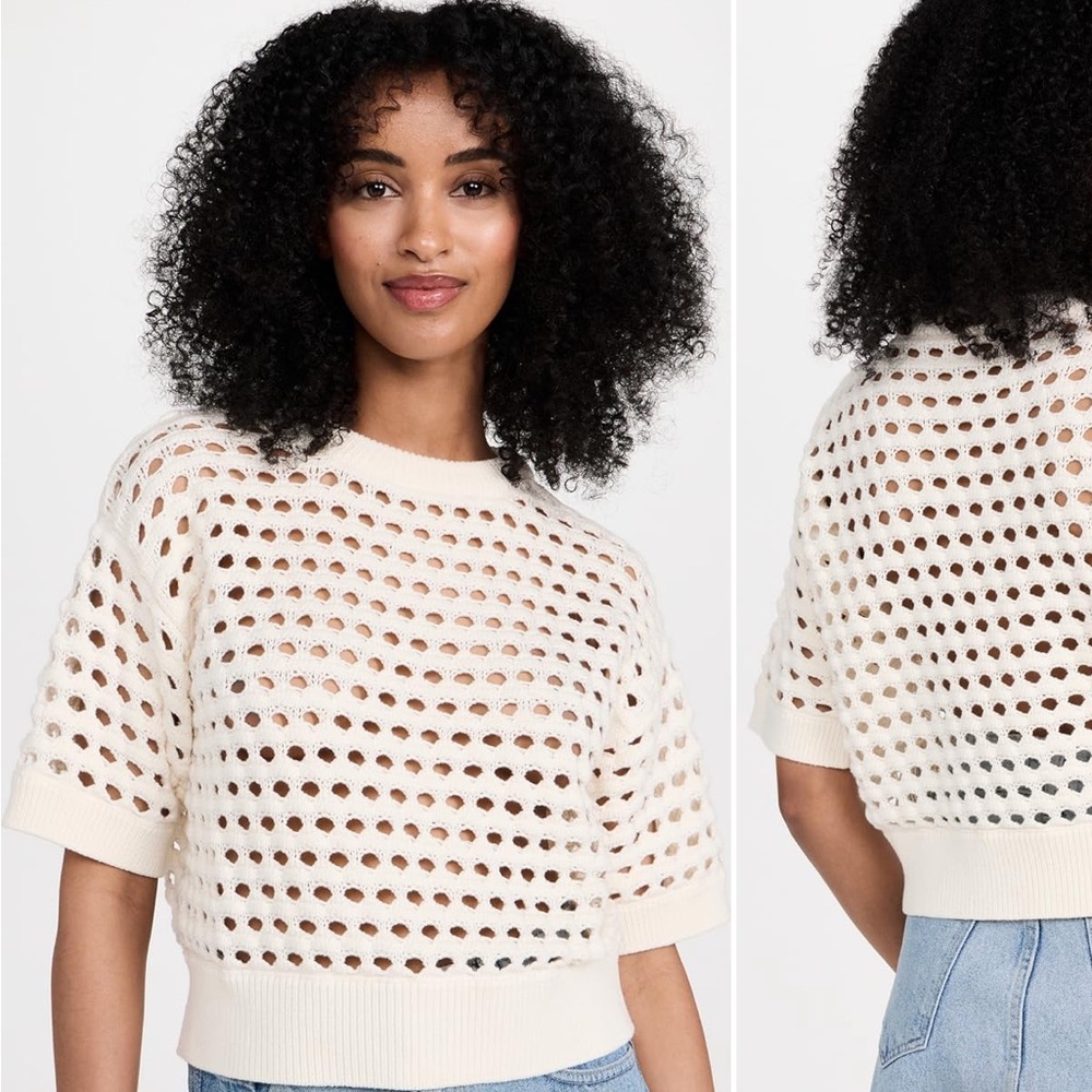 Varley Cream Crew Neck Sweater